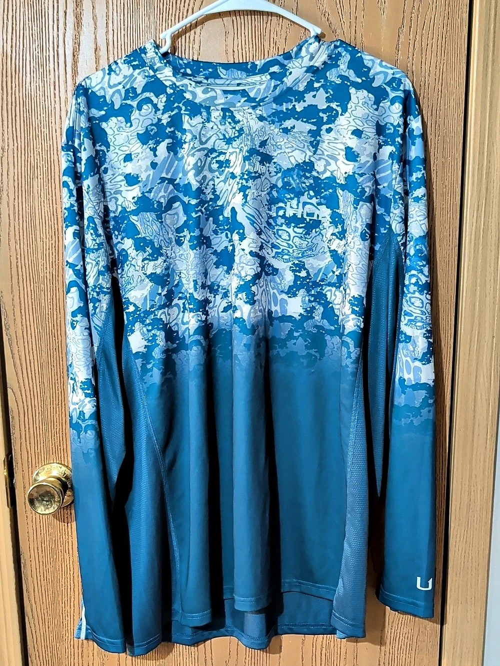 Hurley Men's Abstract Long Sleeve Shirt Blue XL Like New